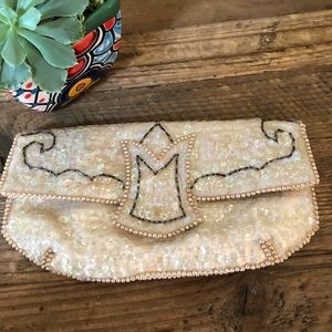 VTG La Regale Ivory Clutch Bag Made in Japan